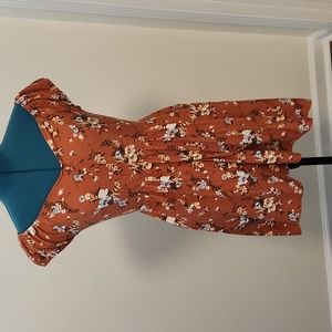 Nobo high-low burnt orange floral dress